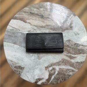 LOUIS VUITTON Black 4 Epi Key Holder